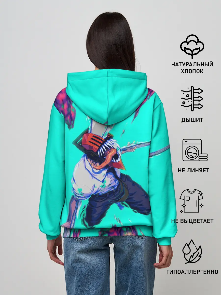 Женское худи / ЧЕЛОВЕК БЕНЗОПИЛА ДЕНДЖИ