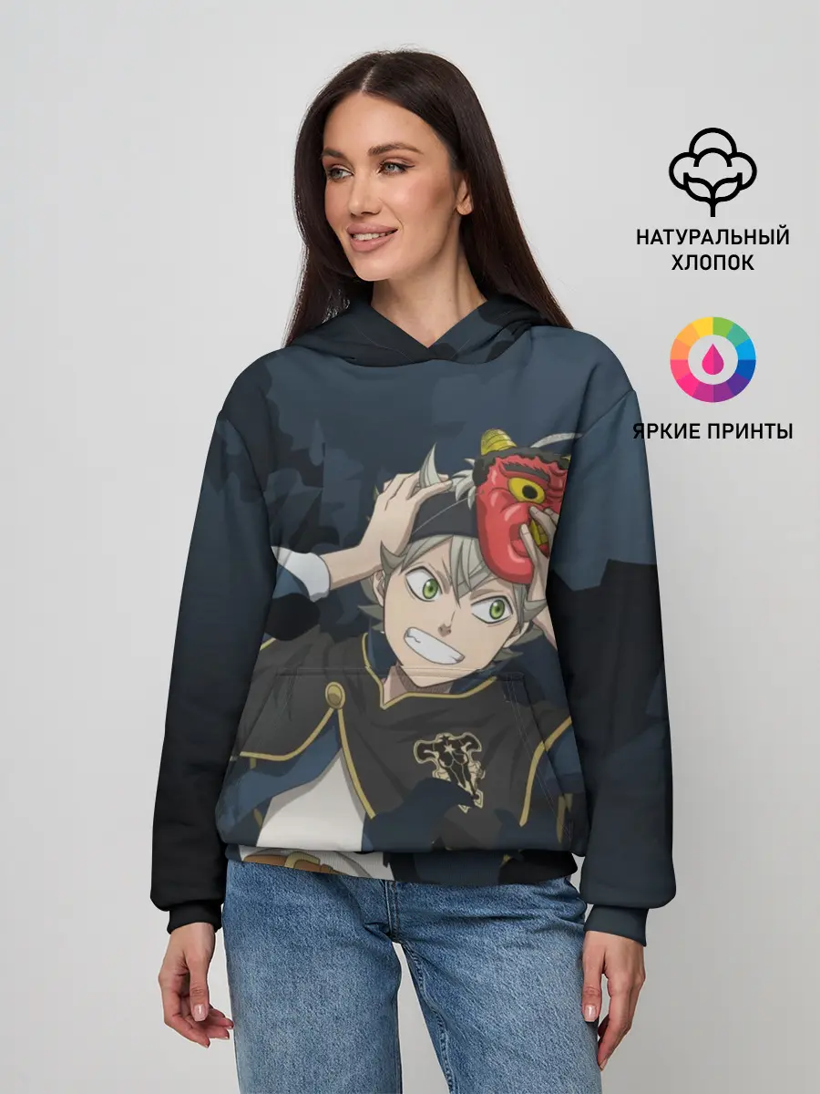 Женское худи / Черный клевер