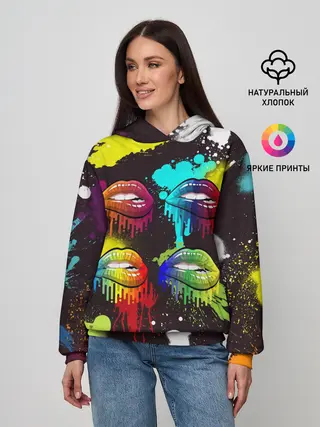 Женское худи / Красочные кубы