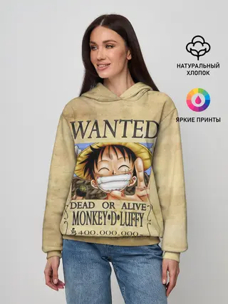 Женское худи / Манки Д. Луффи в розыске One Piece