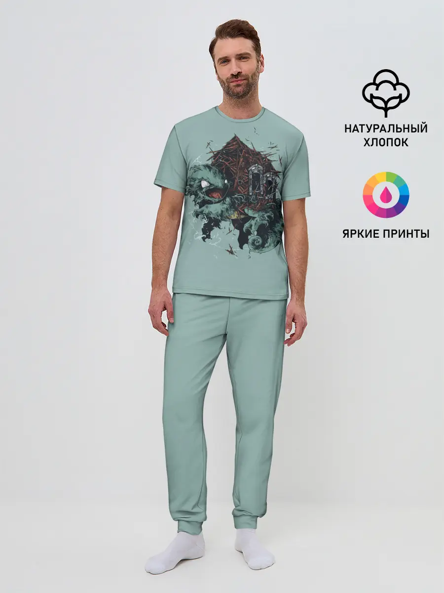 Мужская пижама с брюками / Домик Сквиртла