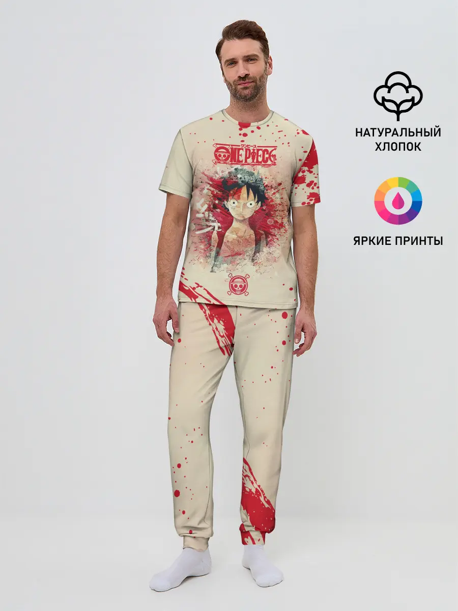 Мужская пижама с брюками / Луффи One Piece. Большой куш