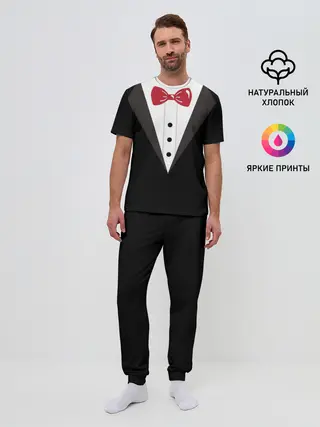 Мужская пижама с брюками / Смокинг