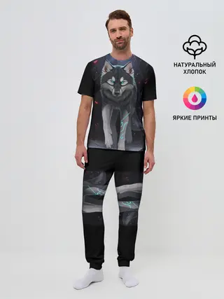 Мужская пижама с брюками / КРАСИВЫЙ ВОЛК