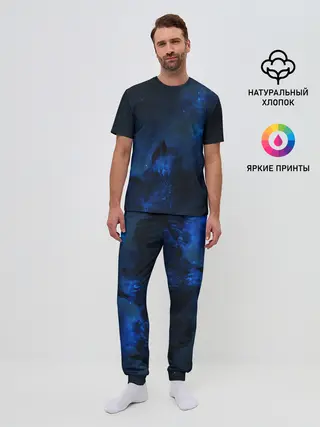 Мужская пижама с брюками / Космос