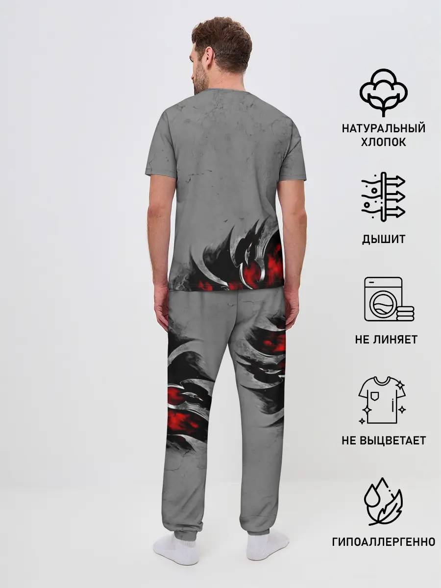 Мужская пижама с брюками / Skull through metal