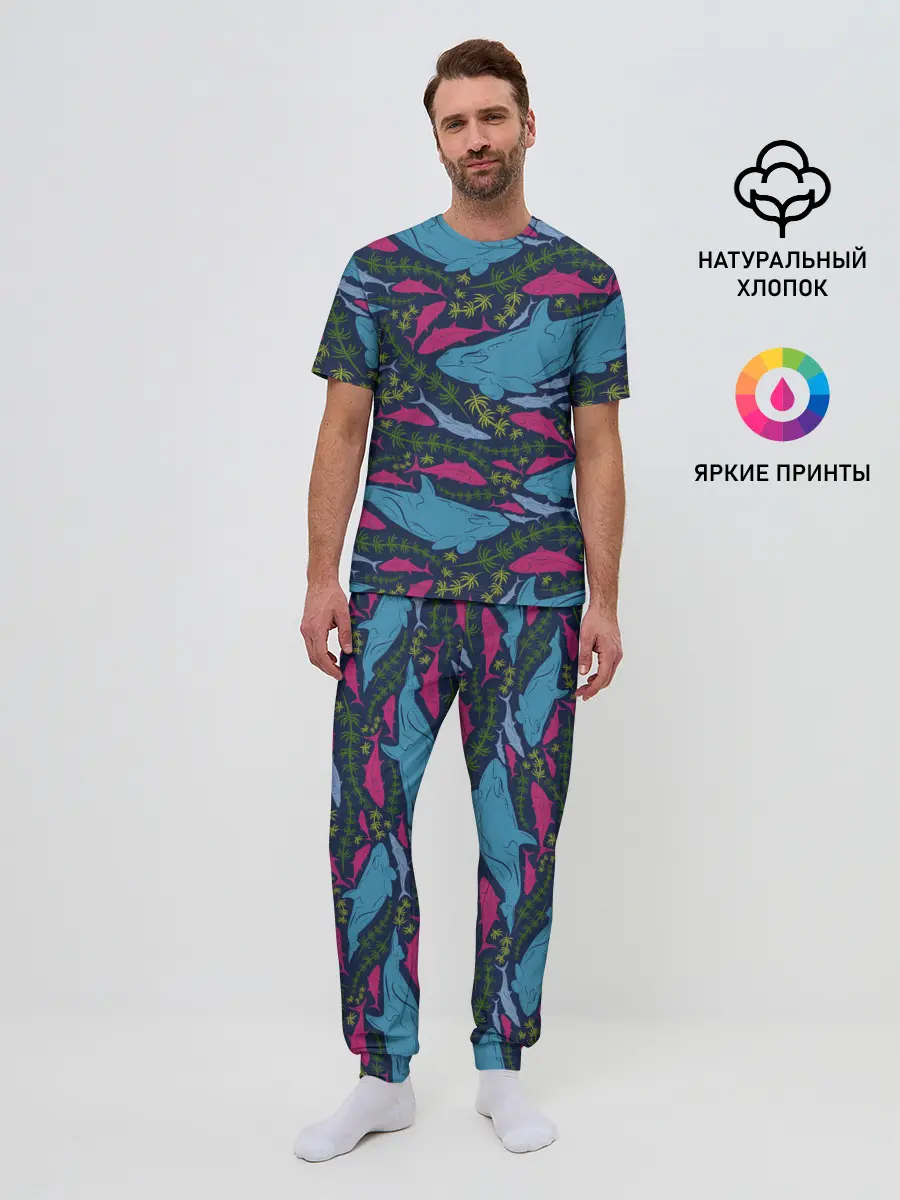 Мужская пижама с брюками / Касатки