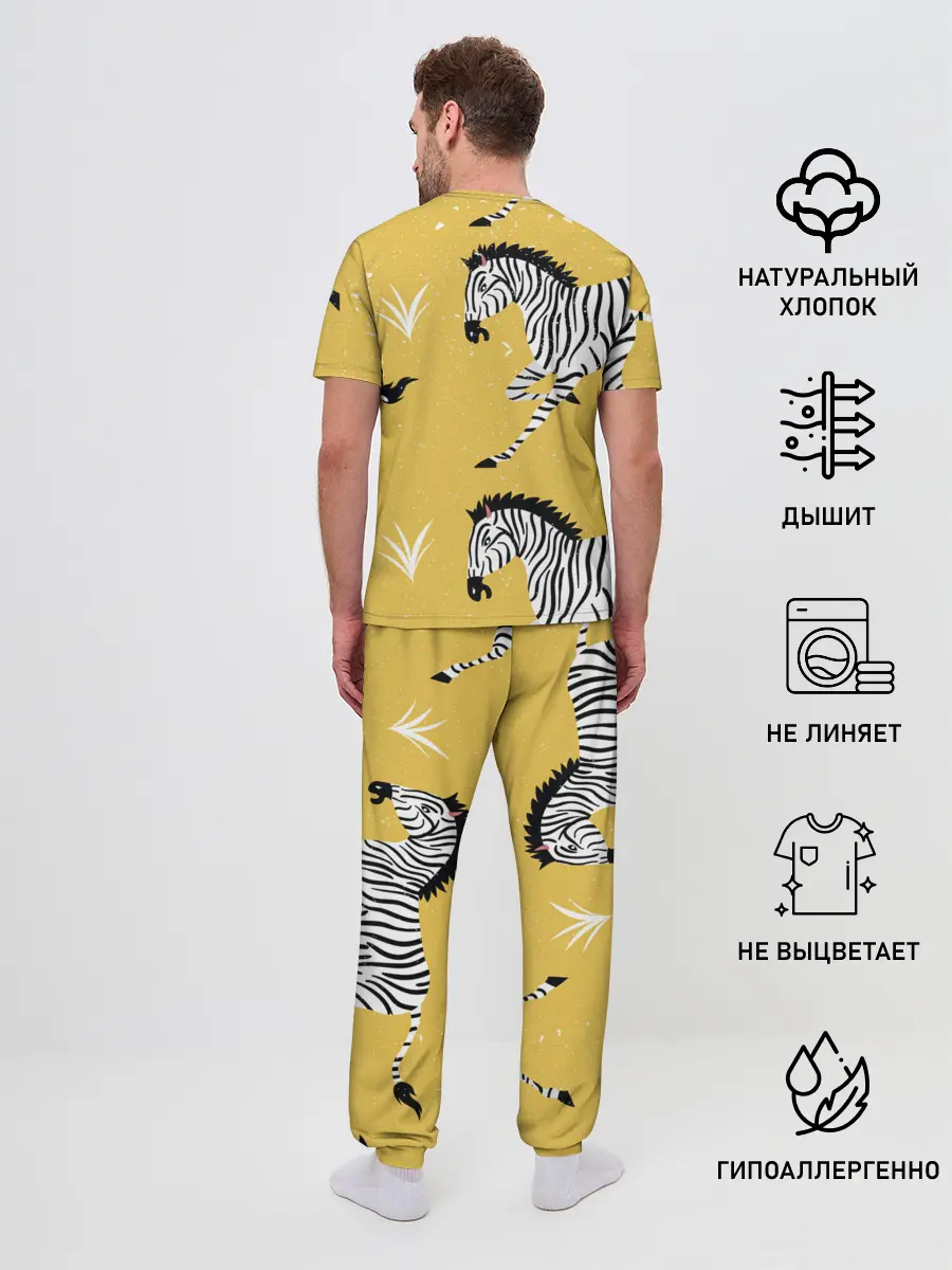 Мужская пижама с брюками / Зебра АРТ