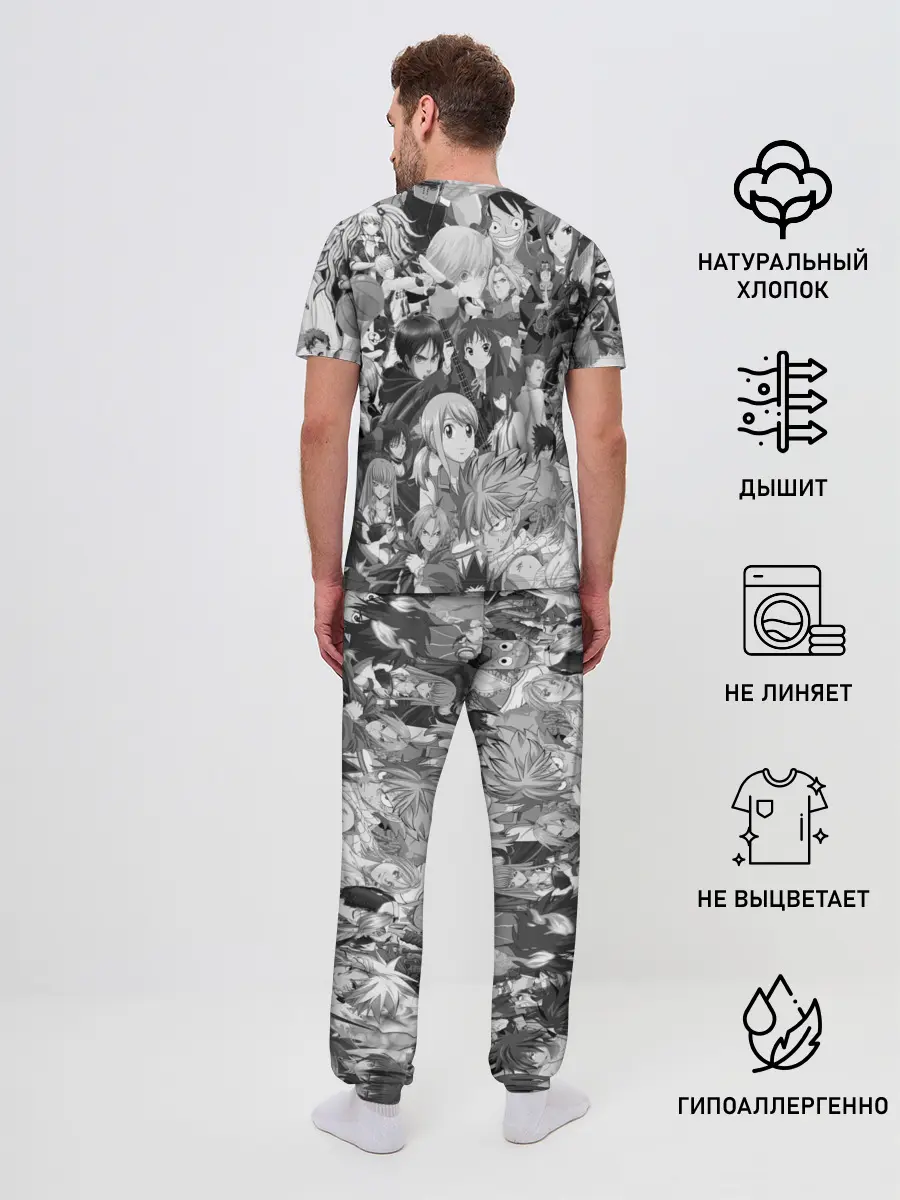 Мужская пижама с брюками / МНОГО ЧЕРНО-БЕЛЫХ АНИМЕ ДЕВОЧЕК