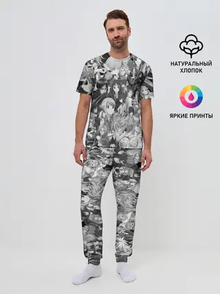 Мужская пижама с брюками / МНОГО ЧЕРНО-БЕЛЫХ АНИМЕ ДЕВОЧЕК