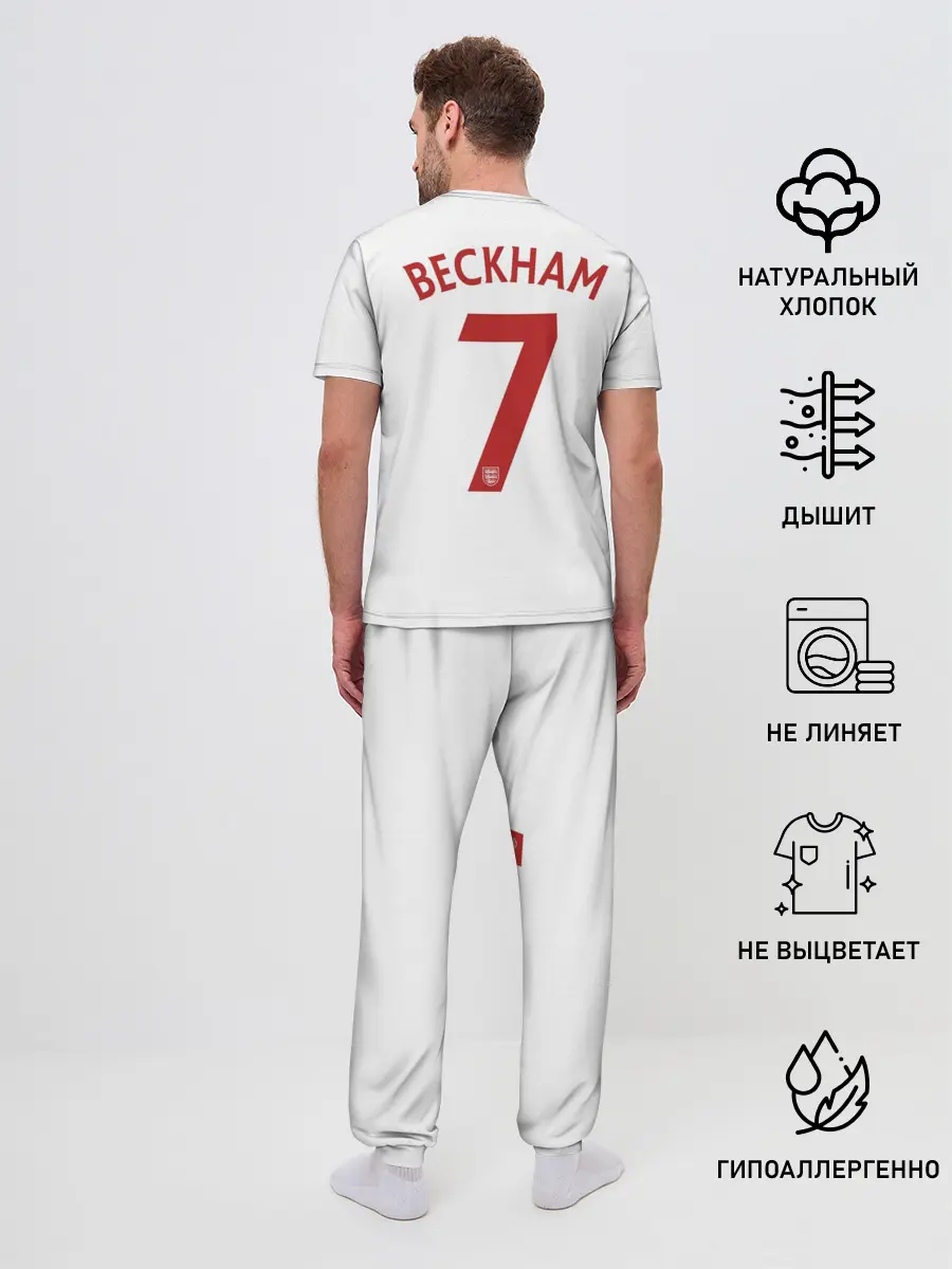 Мужская пижама с брюками / Дэвид Бекхэм Англия Ретро