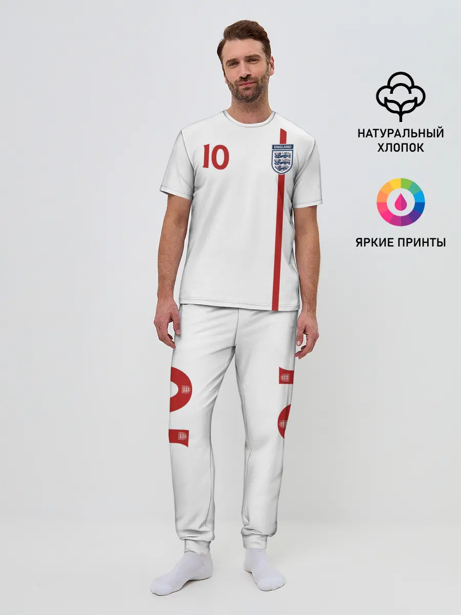 Мужская пижама с брюками / Майкл Оуэн Англия Ретро