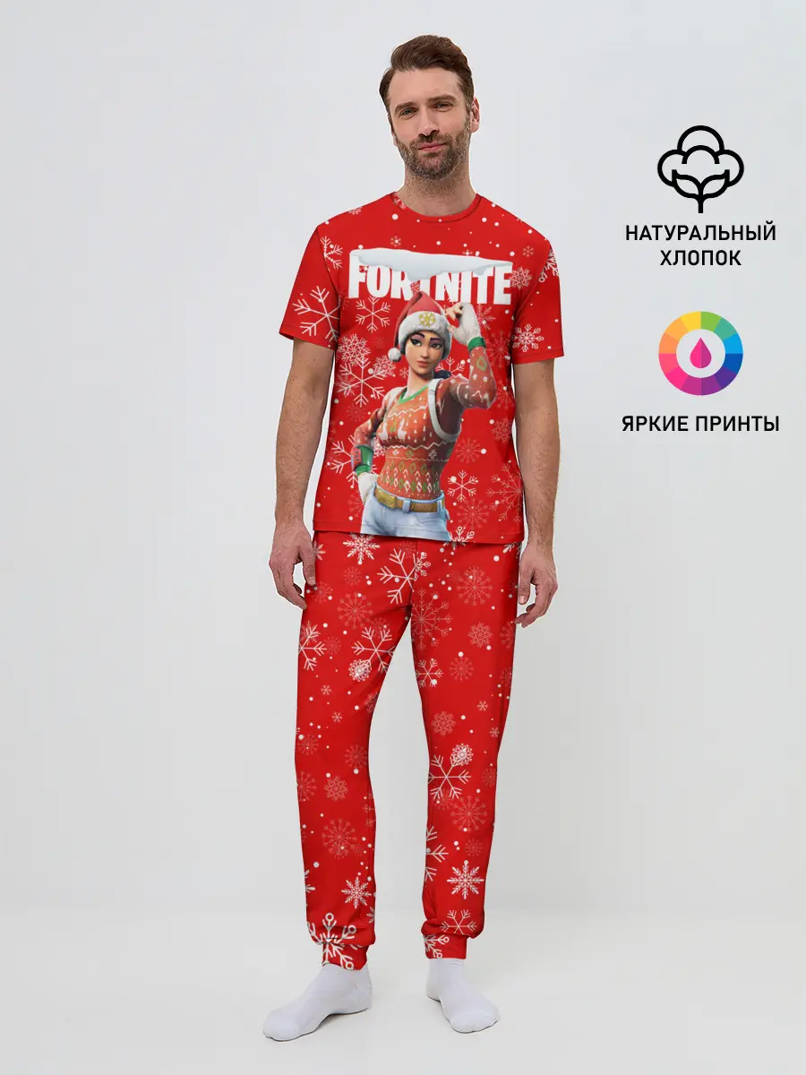 Мужская пижама с брюками / FORTNITE НОВОГОДНИЙ.