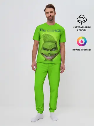 Мужская пижама с брюками / Grinch Face