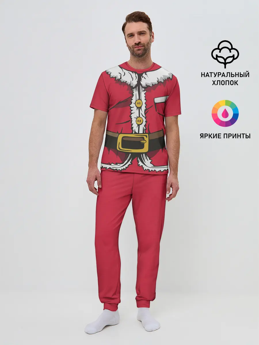 Мужская пижама с брюками / Санта