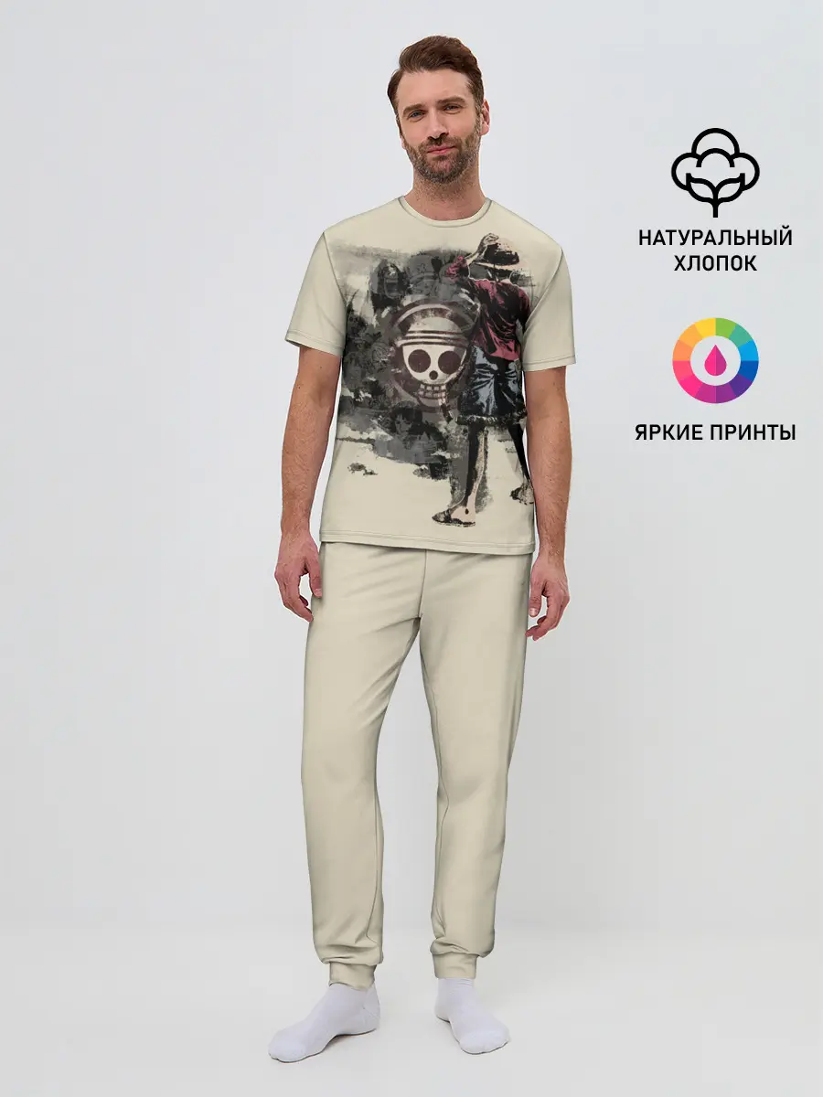 Мужская пижама с брюками / Пиратский остров One Piece