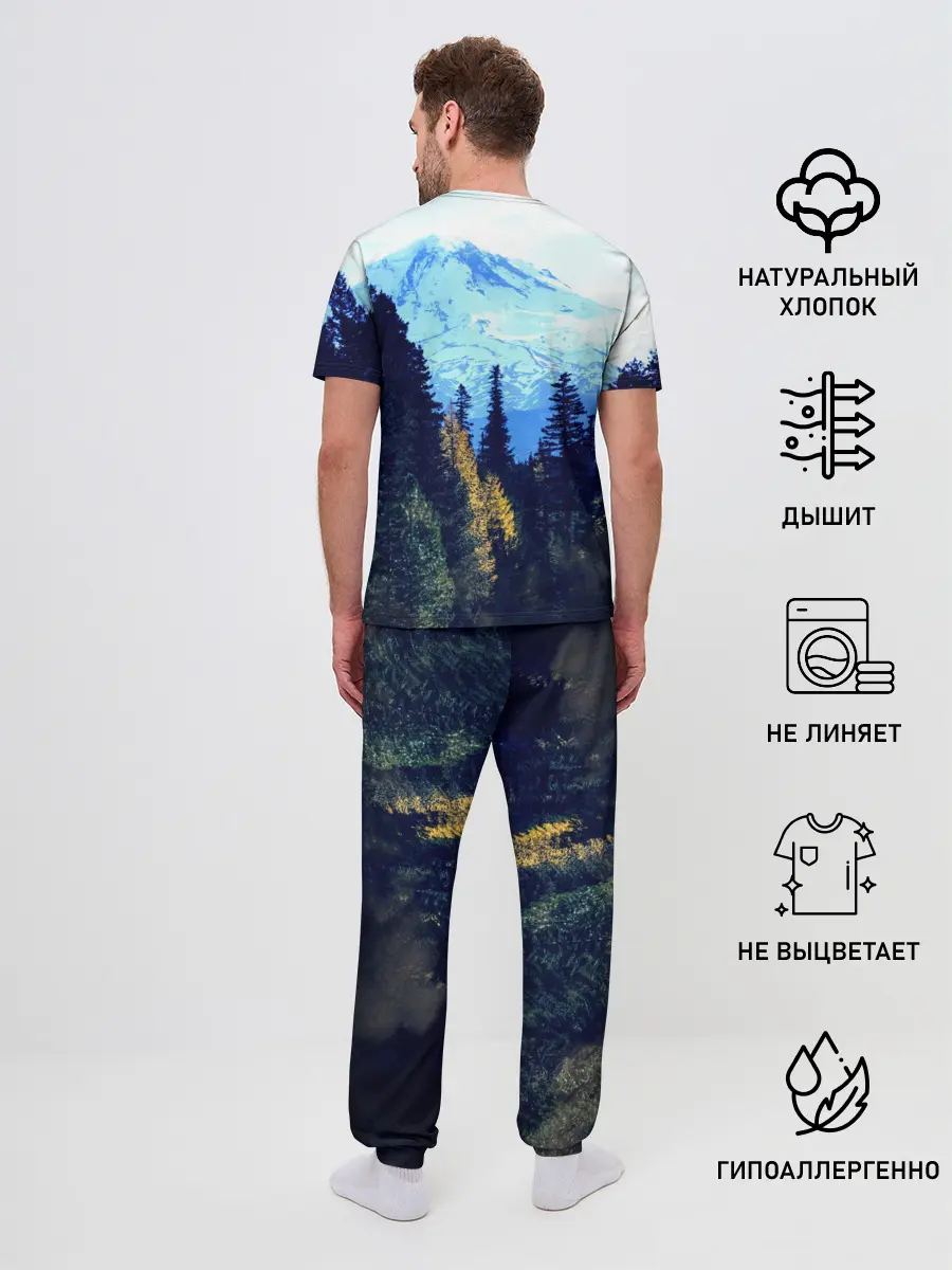 Мужская пижама с брюками / лес
