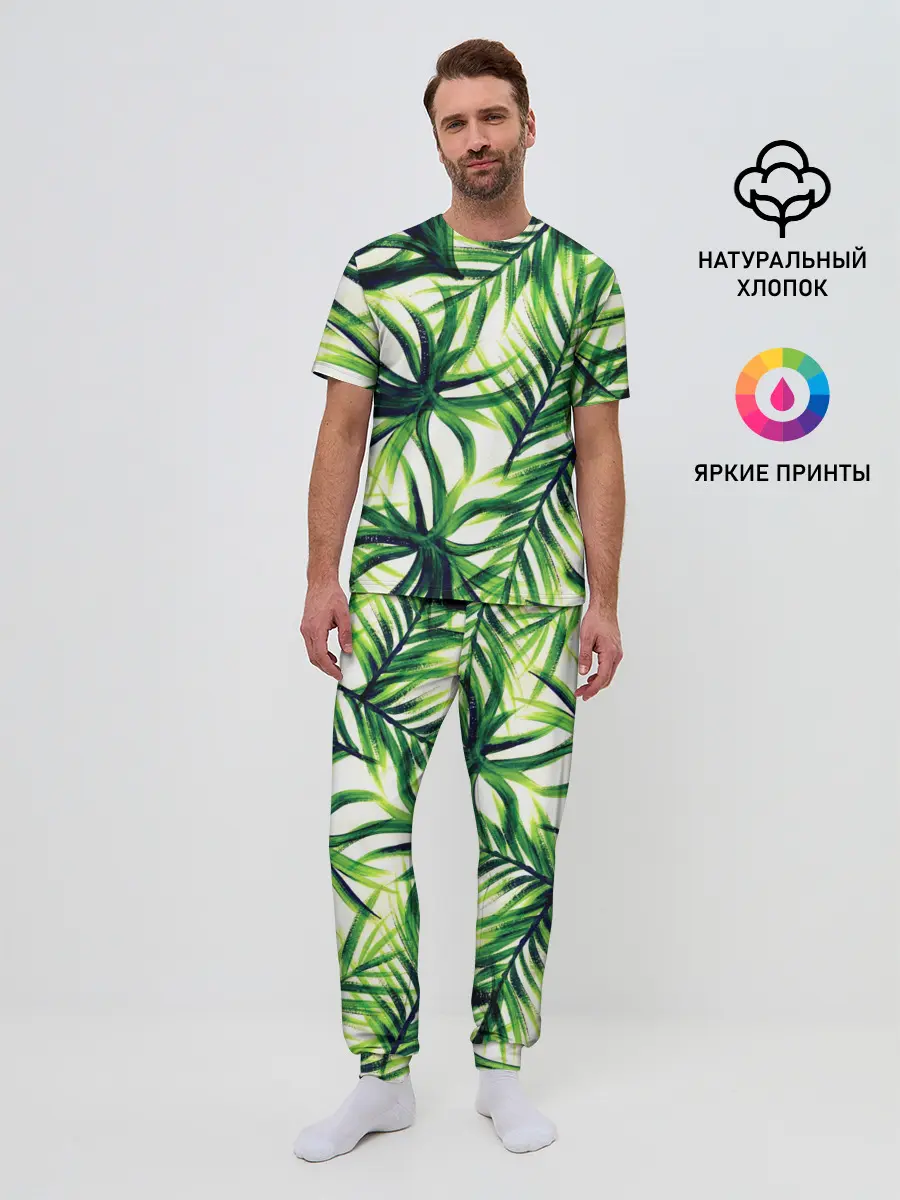 Мужская пижама с брюками / Тропики