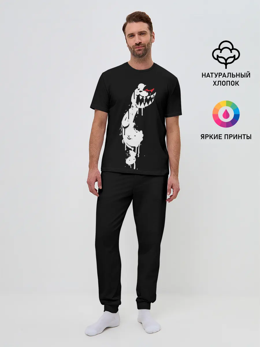 Мужская пижама с брюками / MONOKUMA в темноте