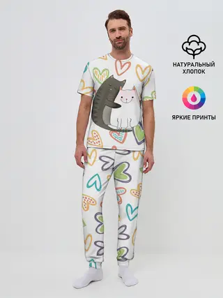 Мужская пижама с брюками / Сладкая парочка