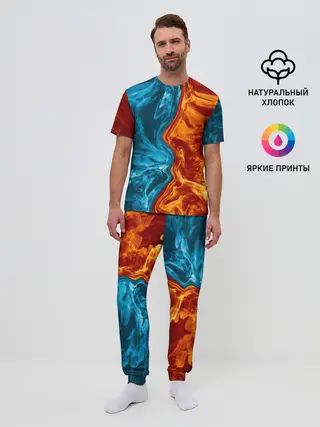 Мужская пижама с брюками / Огонь и вода