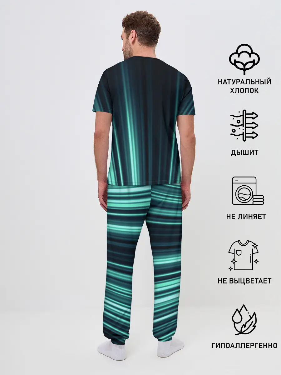 Мужская пижама с брюками / текстура