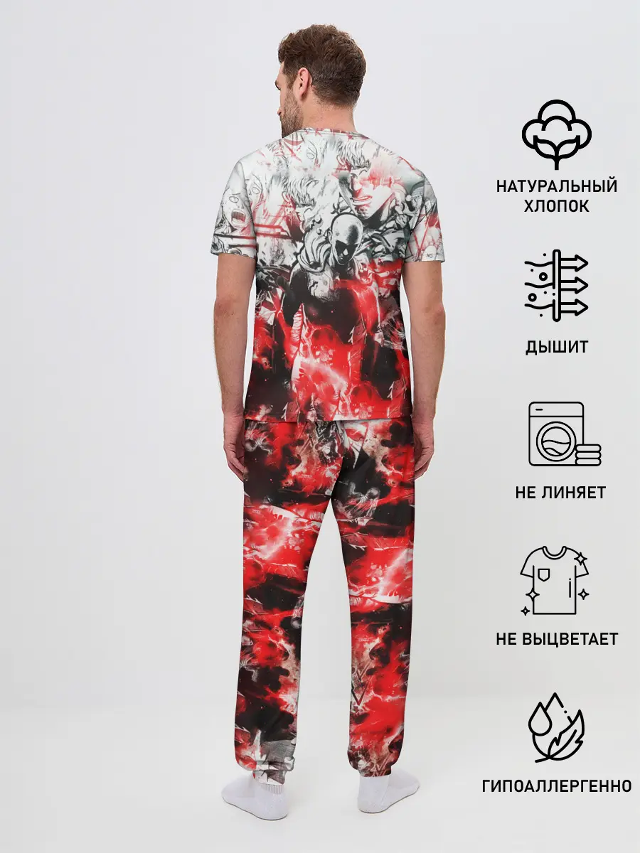 Мужская пижама с брюками / One-Punch Man Collage