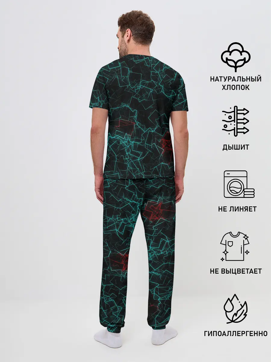 Мужская пижама с брюками / текстура