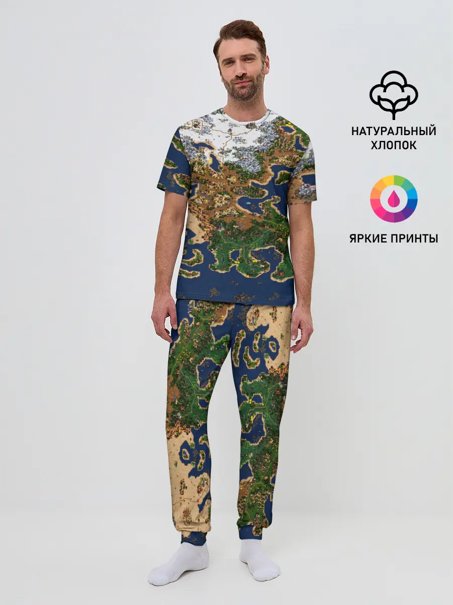 Мужская пижама с брюками / HEROES 3 КАРТА