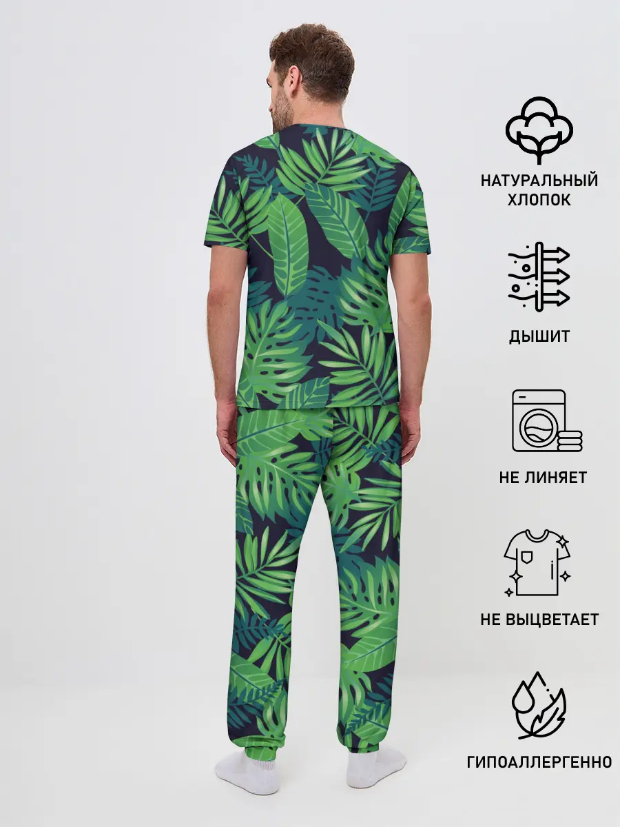 Мужская пижама с брюками / Тропики