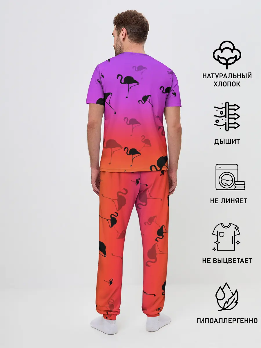 Мужская пижама с брюками / Фламинго