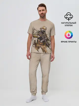 Мужская пижама с брюками / Военный