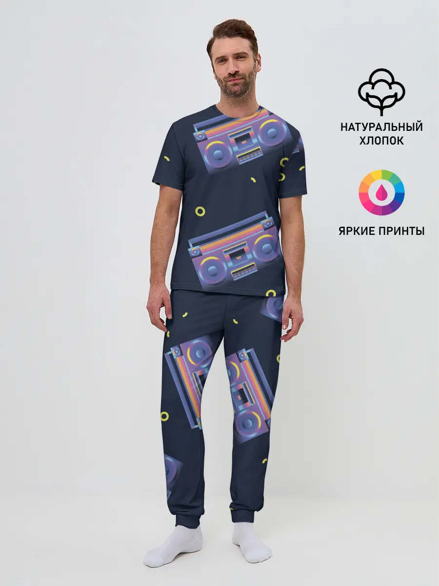 Мужская пижама с брюками / Retro style