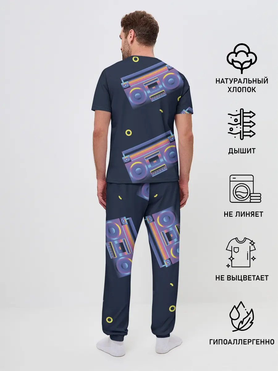 Мужская пижама с брюками / Retro style