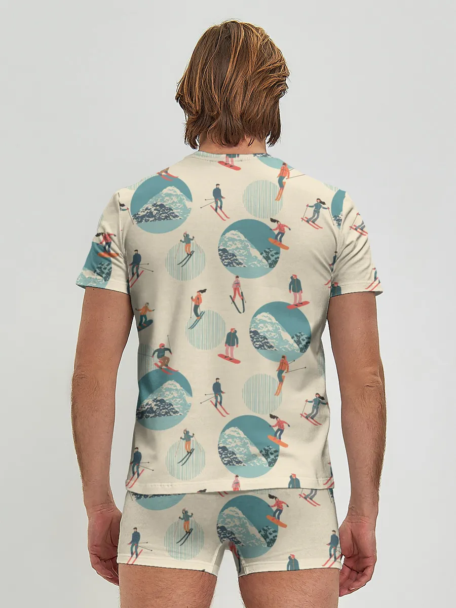 Мужские трусы с футболкой / лыжники