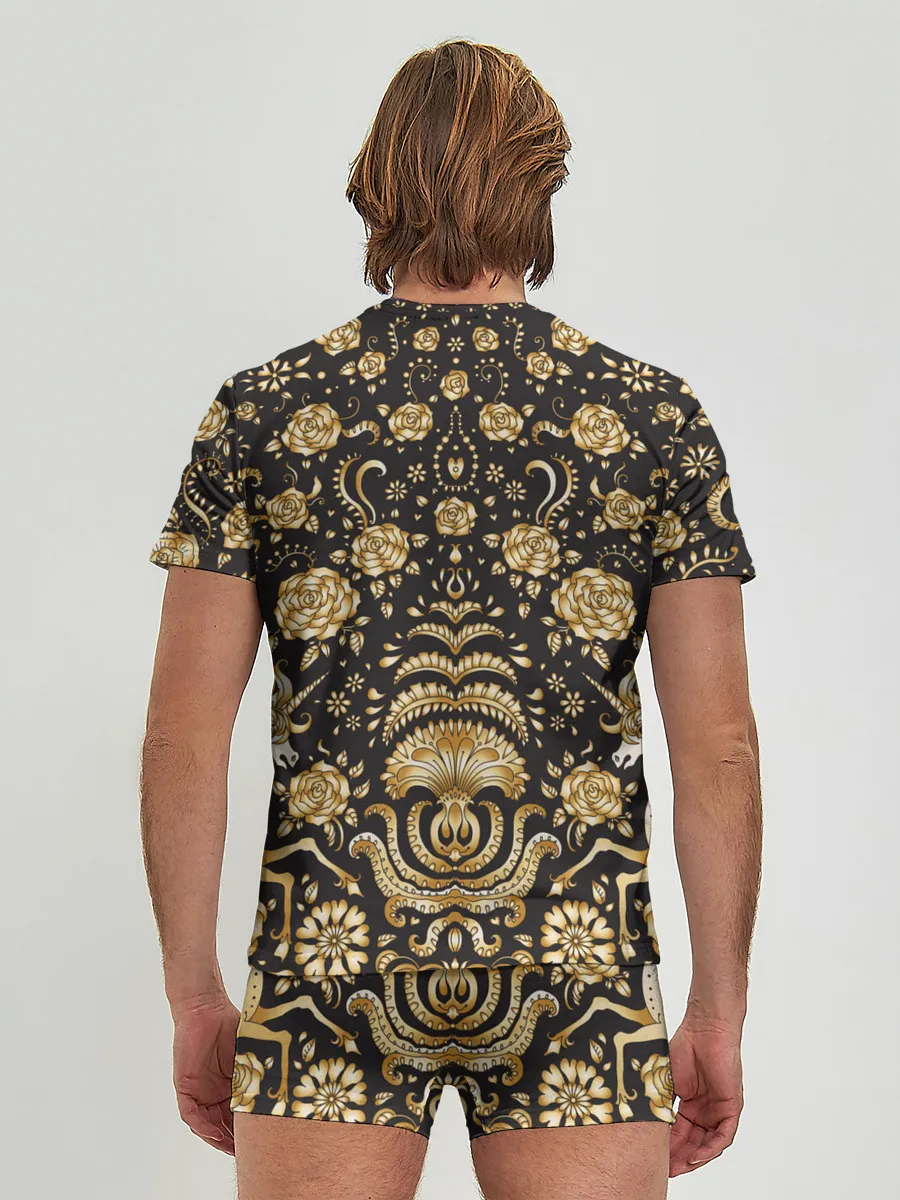 Мужские трусы с футболкой / Gold & Black