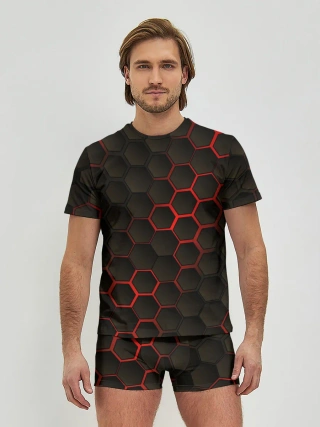 Мужские трусы с футболкой / 3D СОТЫ