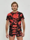 Мужские трусы с футболкой / Skulls pattern