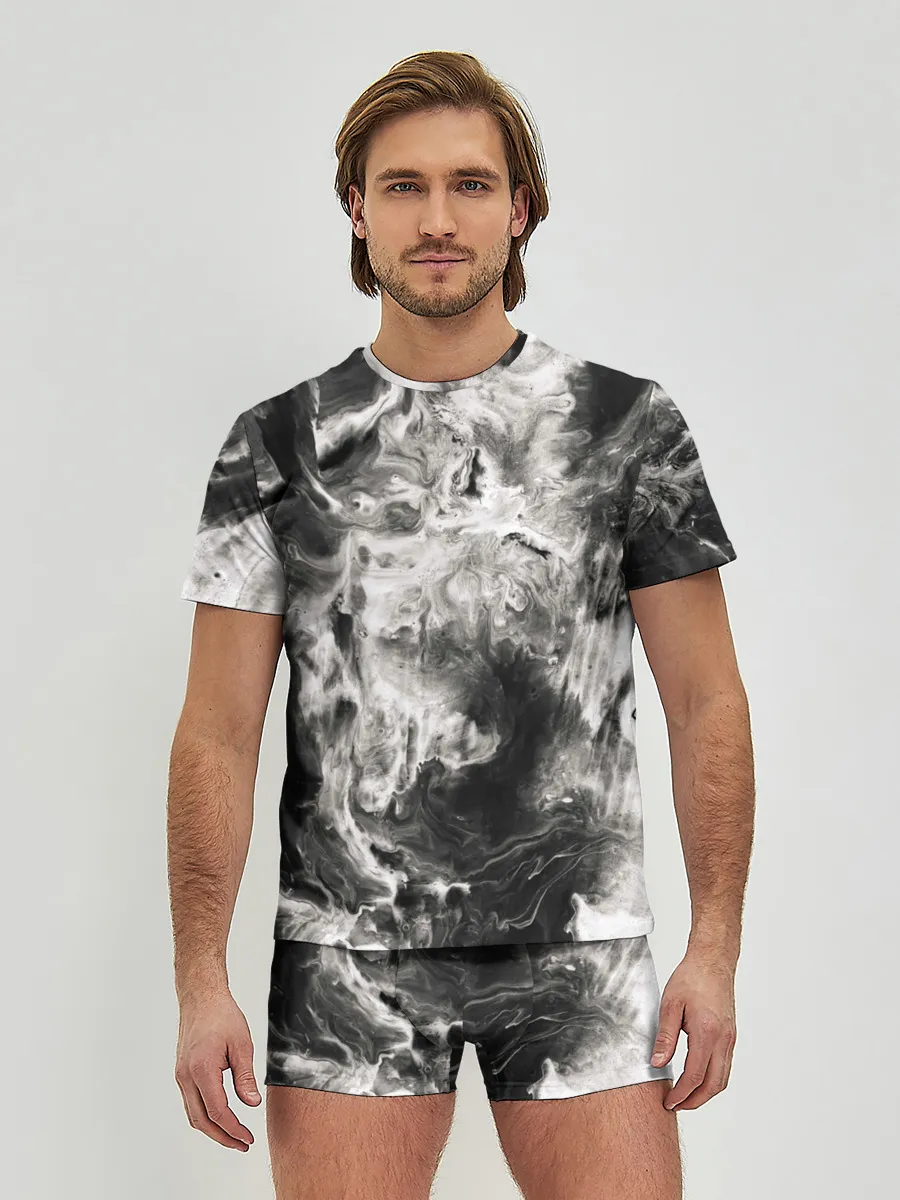 Мужские трусы с футболкой / Мрамор