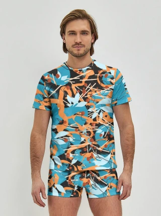 Мужские трусы с футболкой / Яркие линии