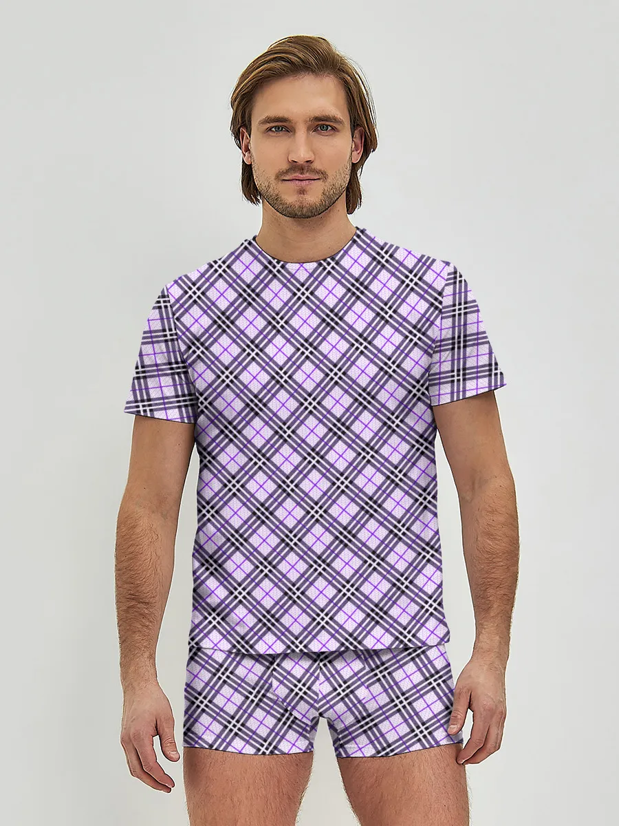 Мужские трусы с футболкой / Костюм в клетку