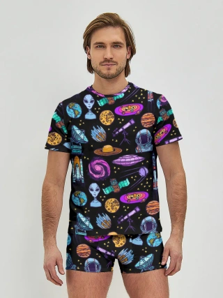 Мужские трусы с футболкой / космос
