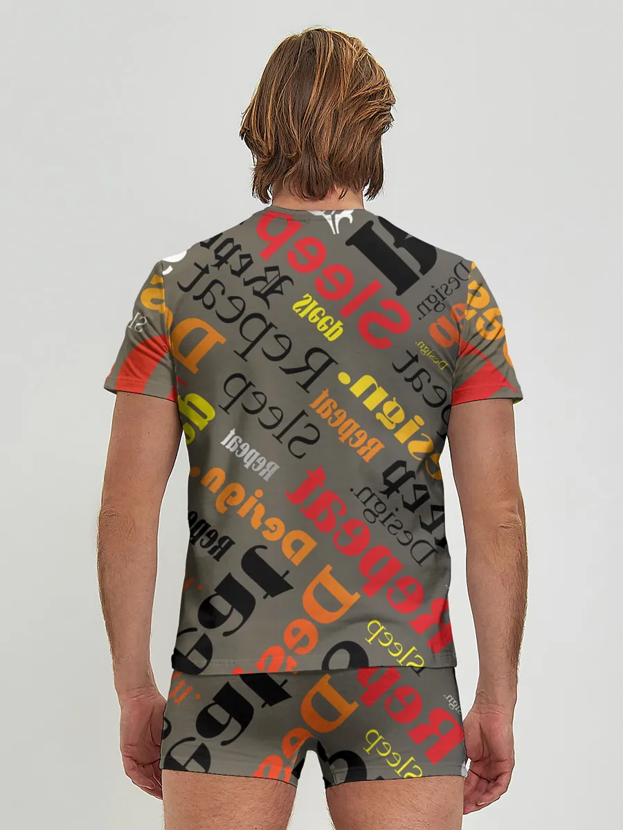 Мужские трусы с футболкой / Буквы-надписи