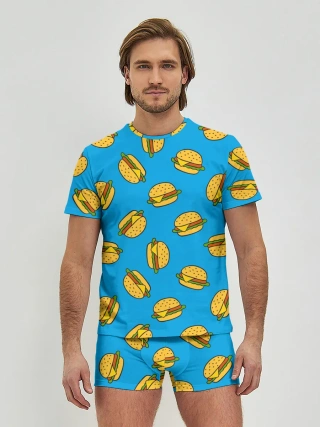 Мужские трусы с футболкой / БУРГЕРЫ