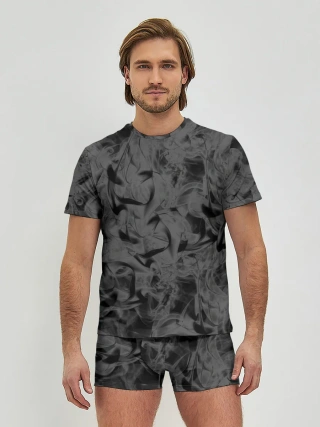 Мужские трусы с футболкой / Черная дымка