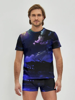 Мужские трусы с футболкой / Ночной закат
