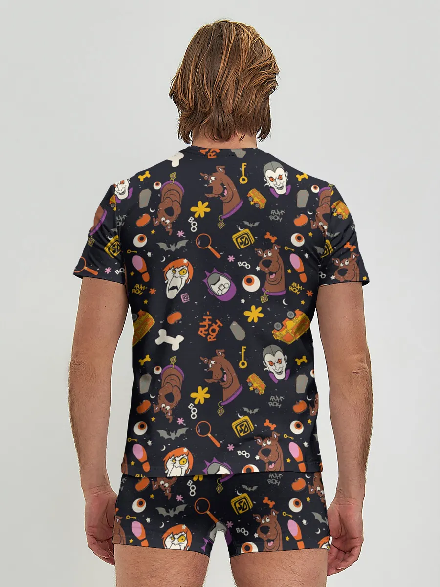 Мужские трусы с футболкой / Скуби-Ду Хэллоуин паттерн