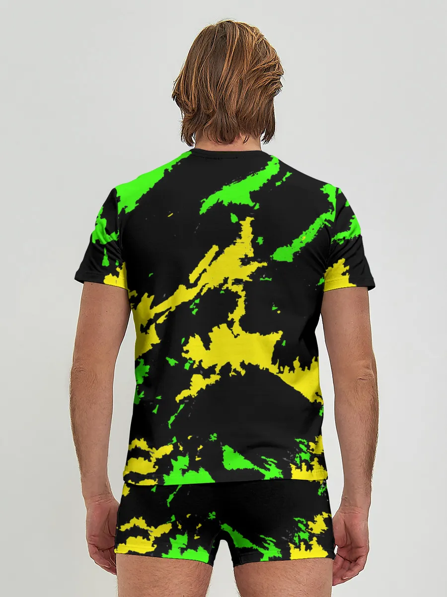 Мужские трусы с футболкой / Желто-зеленый