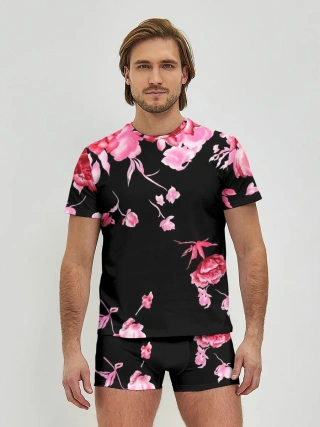 Мужские трусы с футболкой / Цветы