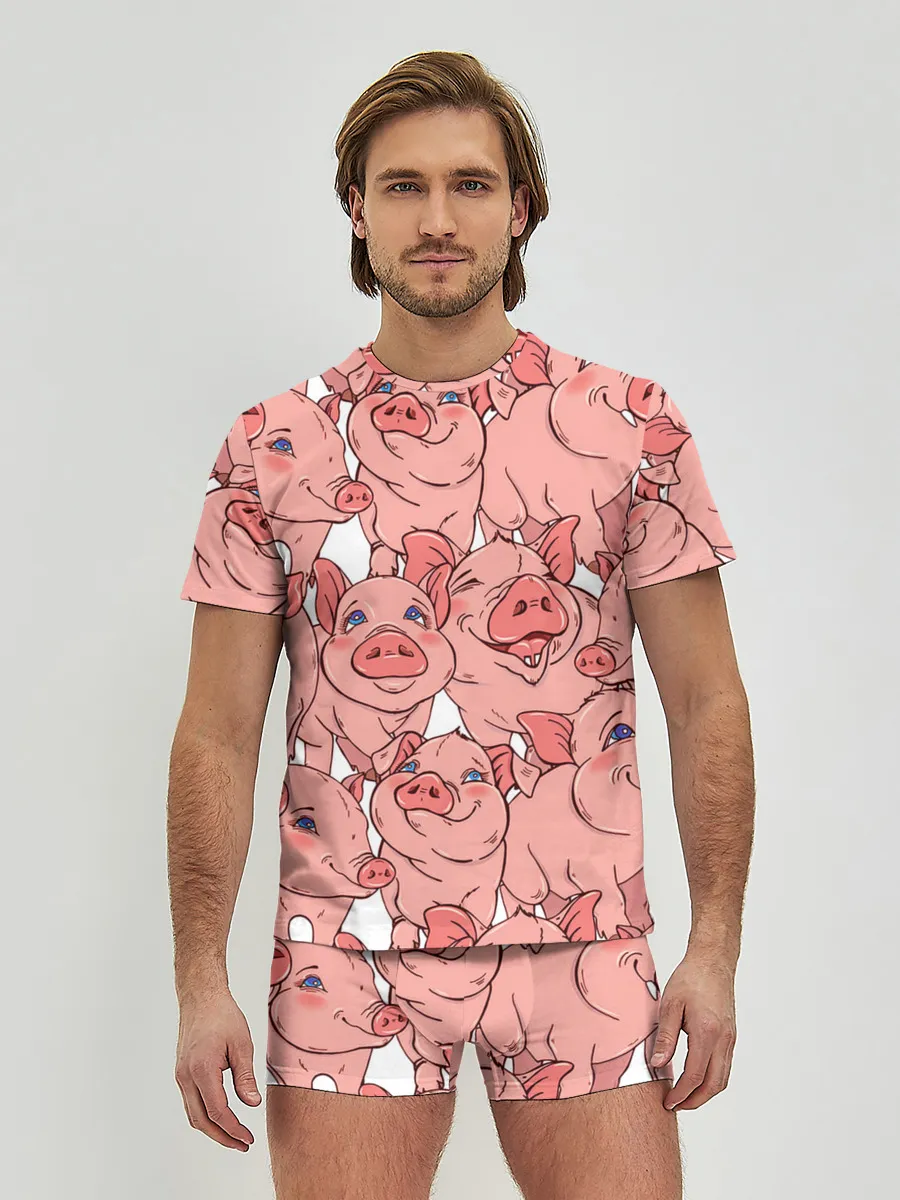 Мужские трусы с футболкой / Свиньи